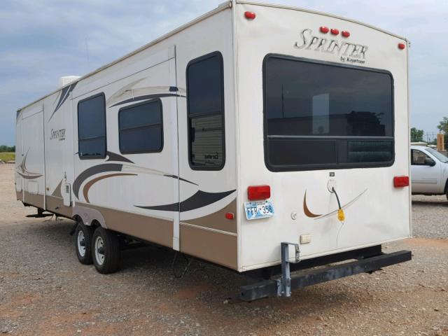 4YDT3102581532875 - 2008 KEYSTONE SPRINTER WHITE photo 3