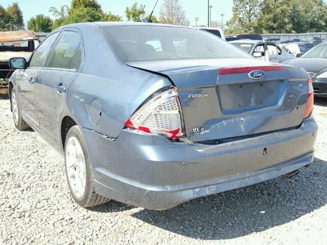 3FAHP0HA5BR187451 - 2011 FORD FUSION SE BLUE photo 3