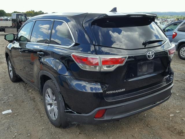 5TDJKRFH3FS223641 - 2015 TOYOTA HIGHLANDER BLACK photo 3