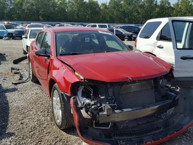 1C3CDZAB2DN594125 - 2013 DODGE AVENGER RED photo 1