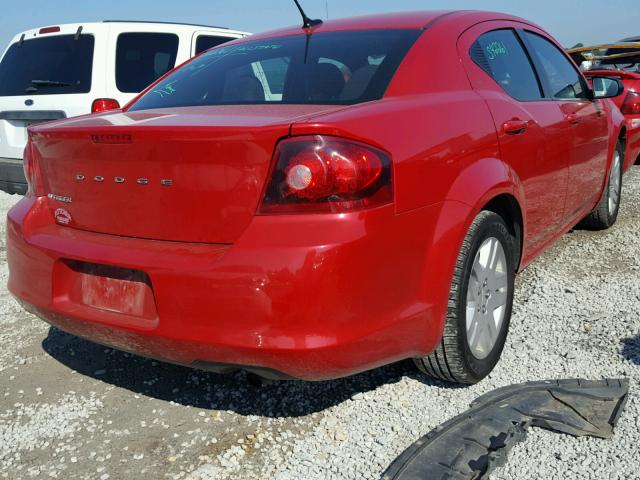 1C3CDZAB2DN594125 - 2013 DODGE AVENGER RED photo 4