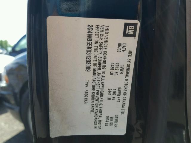 2G4WB55K031293009 - 2003 BUICK REGAL LS 黑色 照片 10