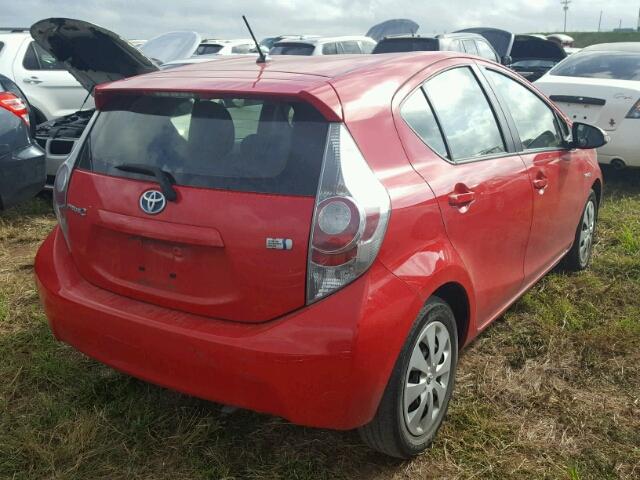 JTDKDTB34E1067255 - 2014 TOYOTA PRIUS C RED photo 4