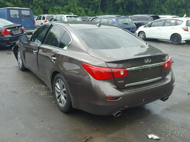 JN1BV7AR0FM394099 - 2015 INFINITI Q50 BASE BROWN photo 3