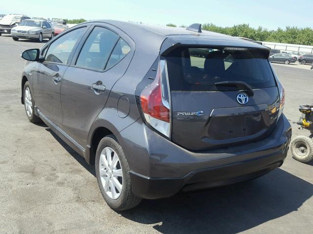 JTDKDTB30H1592317 - 2017 TOYOTA PRIUS C CHARCOAL photo 3