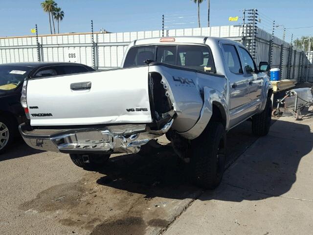 5TFLU4EN5DX057188 - 2013 TOYOTA TACOMA DOU SILVER photo 4