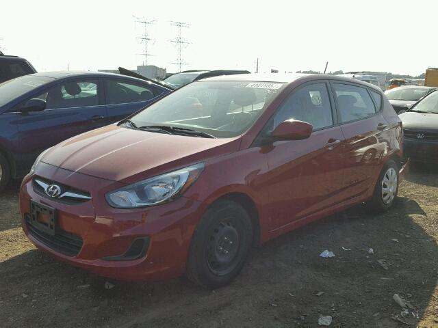 KMHCT5AE8CU040721 - 2012 HYUNDAI ACCENT RED photo 2