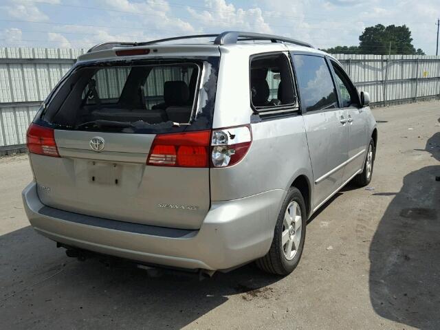 5TDZA22C64S018089 - 2004 TOYOTA SIENNA XLE SILVER photo 4