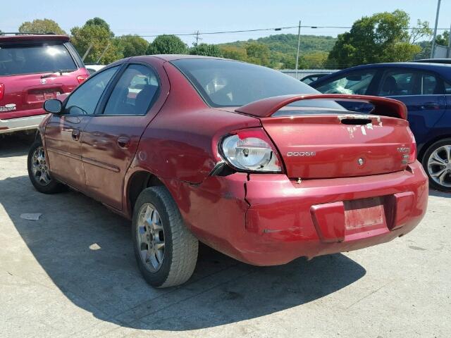 1B3ES56C43D230993 - 2003 DODGE NEON SXT RED photo 3