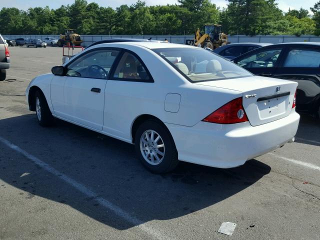 1HGEM22775L012332 - 2005 HONDA CIVIC HX WHITE photo 3