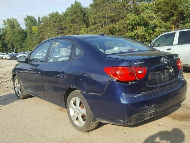 KMHDU46D38U440916 - 2008 HYUNDAI ELANTRA BLUE photo 3