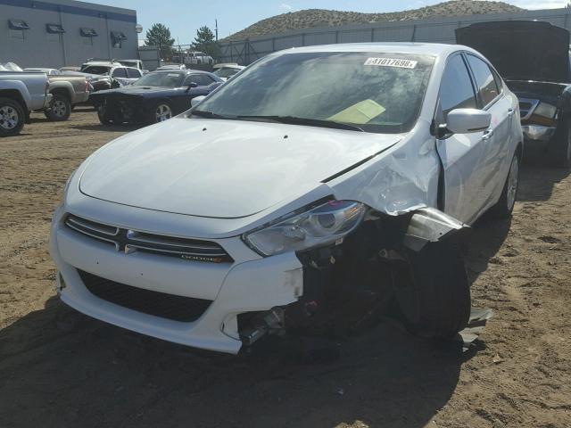 1C3CDFCH5DD317653 - 2013 DODGE DART LIMIT WHITE photo 2