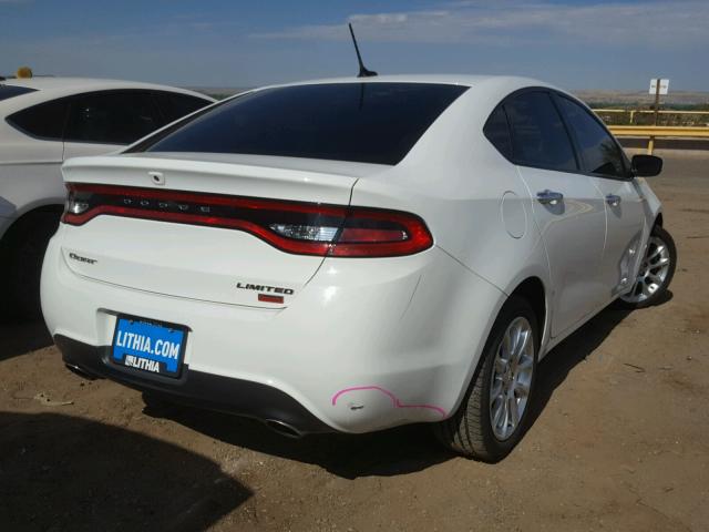 1C3CDFCH5DD317653 - 2013 DODGE DART LIMIT WHITE photo 4