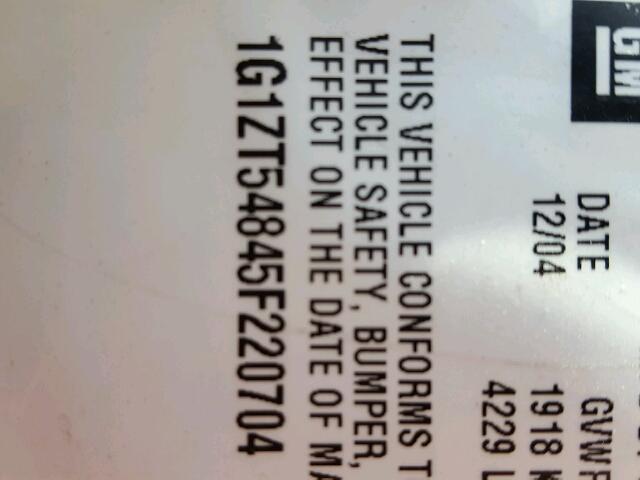 1G1ZT54845F220704 - 2005 CHEVROLET MALIBU LS მუქწითელი ფოტო 10