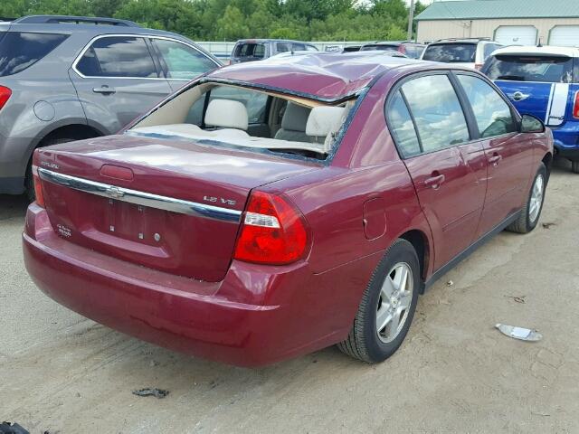 1G1ZT54845F220704 - 2005 CHEVROLET MALIBU LS მუქწითელი ფოტო 4