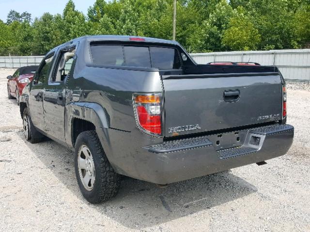 2HJYK16257H515461 - 2007 HONDA RIDGELINE GRAY photo 3