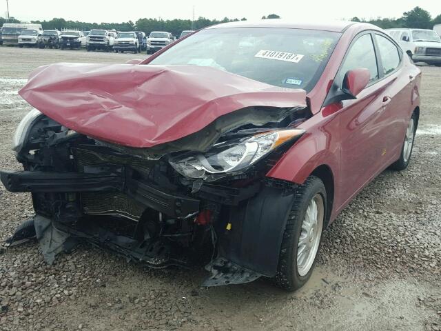 KMHDH4AE0DU498576 - 2013 HYUNDAI ELANTRA RED photo 2