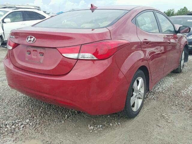 KMHDH4AE0DU498576 - 2013 HYUNDAI ELANTRA RED photo 4