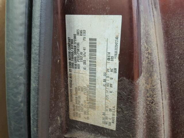 1FDRE14L9YHB85726 - 2000 FORD ECONOLINE BROWN photo 10