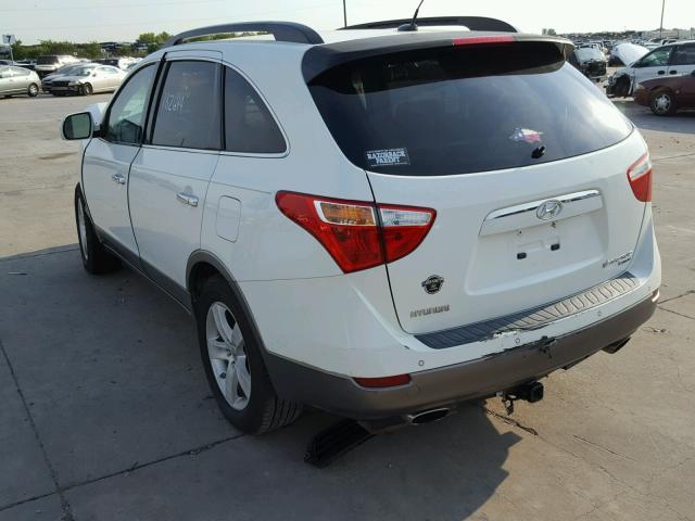 KM8NU4CCXAU131918 - 2010 HYUNDAI VERACRUZ G WHITE photo 3