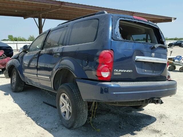 1D4HB58D65F556807 - 2005 DODGE DURANGO LI BLUE photo 3