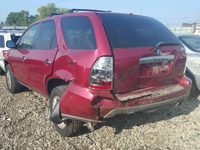 2HNYD18615H523515 - 2005 ACURA MDX MAROON photo 3