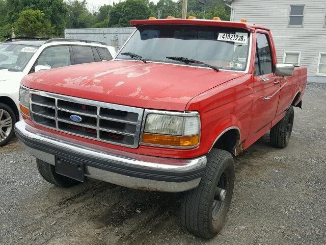 1FTHF36M9NNA63508 - 1992 FORD F350 RED photo 2
