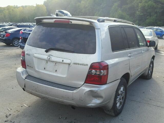 JTEEP21A940059232 - 2004 TOYOTA HIGHLANDER GRAY photo 4