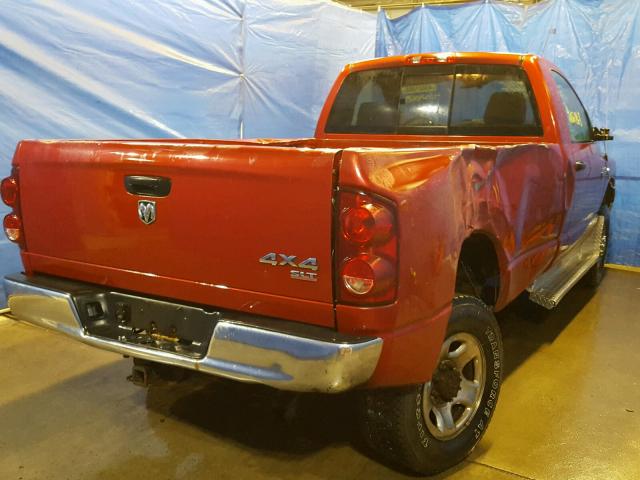 3D7KS26C67G735450 - 2007 DODGE RAM 2500 S RED photo 4