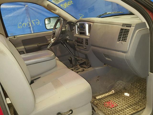 3D7KS26C67G735450 - 2007 DODGE RAM 2500 S RED photo 5