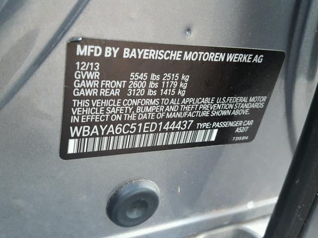 WBAYA6C51ED144437 - 2014 BMW 740 I GRAY photo 10