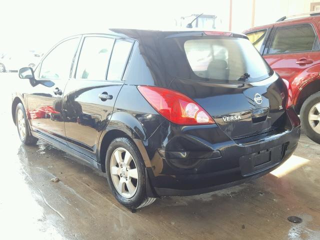 3N1BC13E27L459723 - 2007 NISSAN VERSA S BLACK photo 3