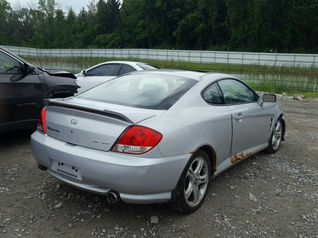 KMHHN65F15U168553 - 2005 HYUNDAI TIBURON GT GRAY photo 4