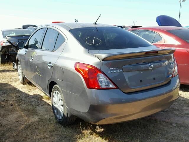 3N1CN7AP2EL814716 - 2014 NISSAN VERSA GRAY photo 3