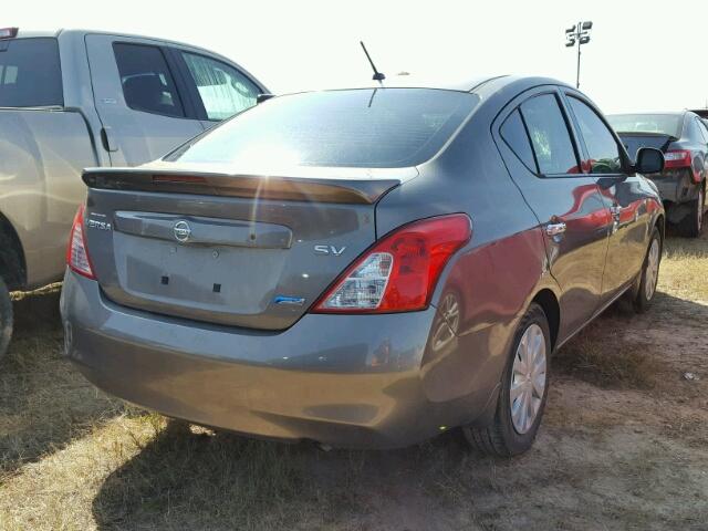 3N1CN7AP2EL814716 - 2014 NISSAN VERSA GRAY photo 4