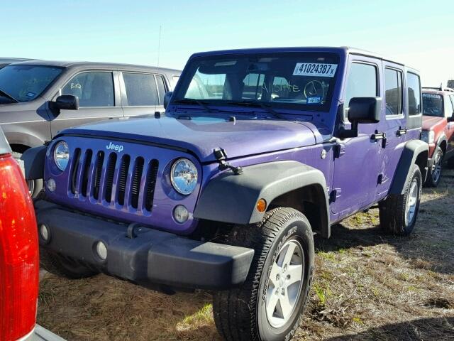 1C4BJWDGXHL644955 - 2017 JEEP WRANGLER U PURPLE photo 2