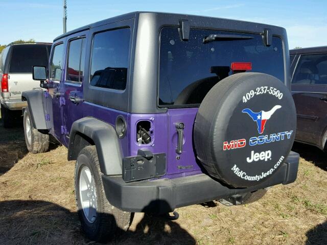 1C4BJWDGXHL644955 - 2017 JEEP WRANGLER U PURPLE photo 3