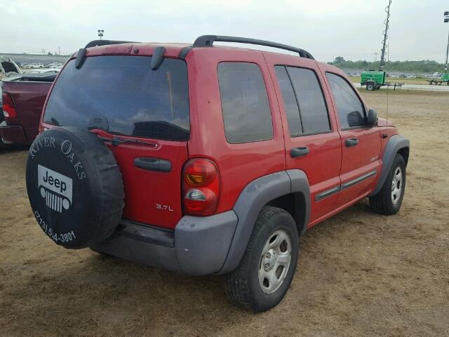 1J4GK48K14W109084 - 2004 JEEP LIBERTY RED photo 4