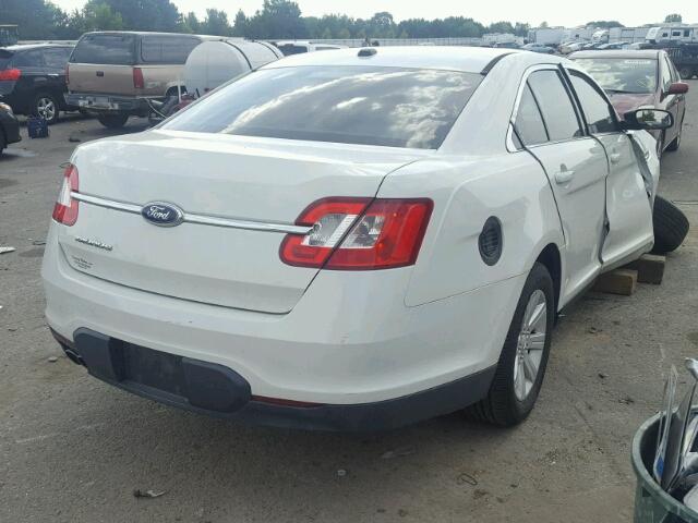 1FAHP2DW7BG187780 - 2011 FORD TAURUS SE WHITE photo 4