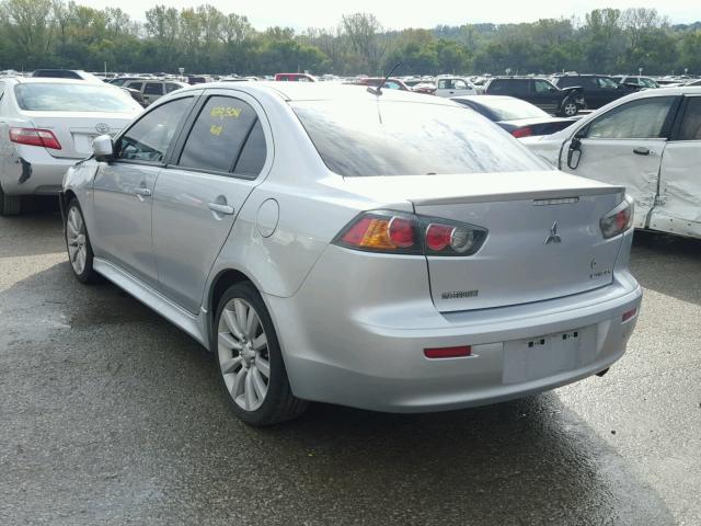 JA32U8FW6BU028239 - 2011 MITSUBISHI LANCER GTS GRAY photo 3