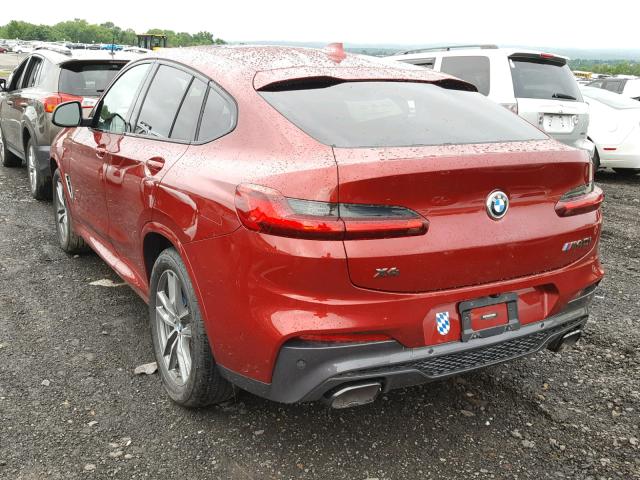 5UXUJ5C50KLA93396 - 2019 BMW X4 XDRIVE RED photo 3