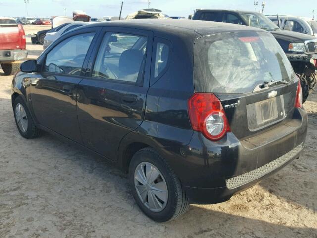 KL1TD66E59B303890 - 2009 CHEVROLET AVEO BLACK photo 3