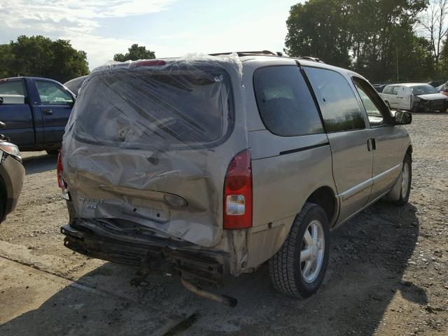 4N2ZN16T61D829842 - 2001 NISSAN QUEST SE TAN photo 4