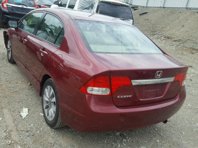 19XFA1F96BE003014 - 2011 HONDA CIVIC EXL წითელი ფოტო 3
