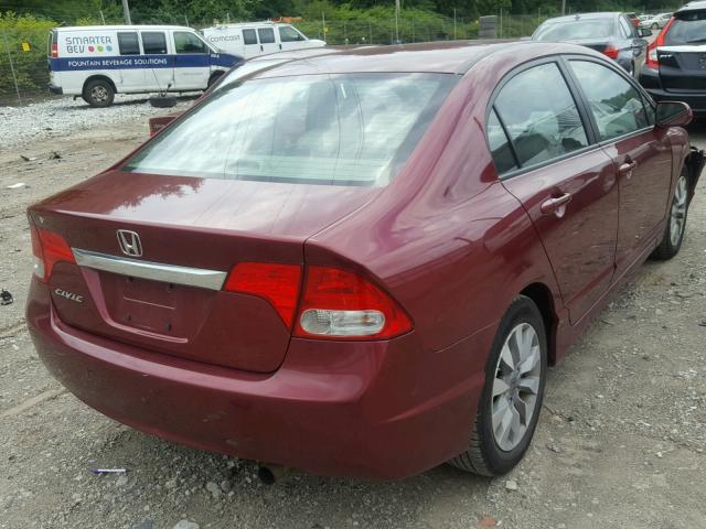 19XFA1F96BE003014 - 2011 HONDA CIVIC EXL წითელი ფოტო 4