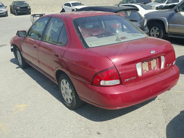 3N1CB51D6YL311195 - 2000 NISSAN SENTRA BAS RED photo 3