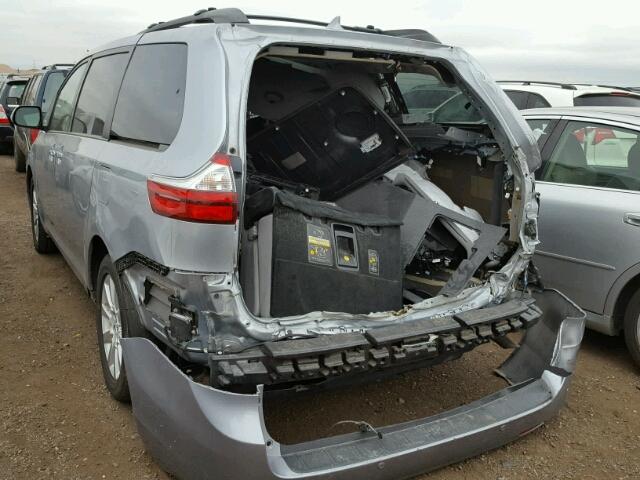 5TDDK3DC0FS122607 - 2015 TOYOTA SIENNA SILVER photo 3