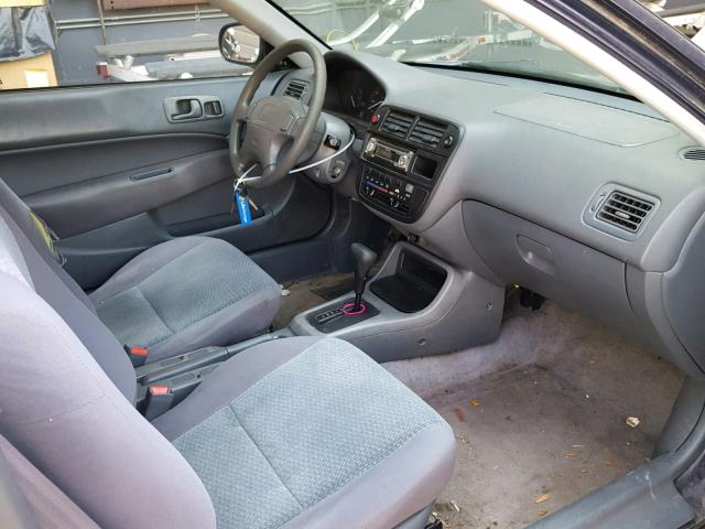 2HGEJ6445VH100618 - 1997 HONDA CIVIC DX BLUE photo 5