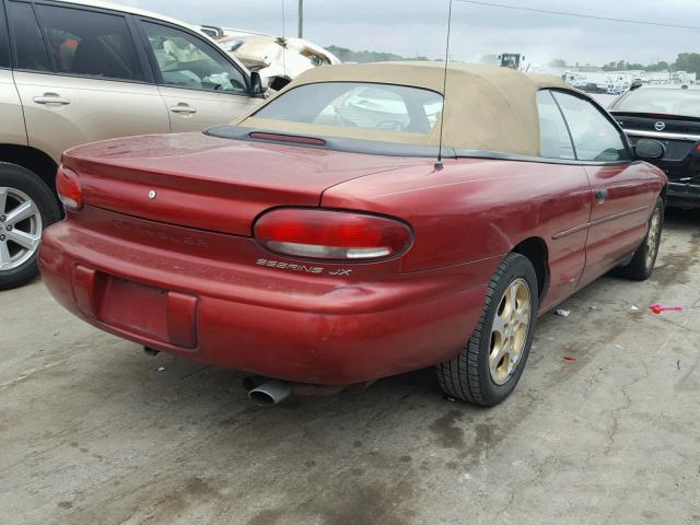 3C3EL45H6YT260599 - 2000 CHRYSLER SEBRING JX RED photo 4