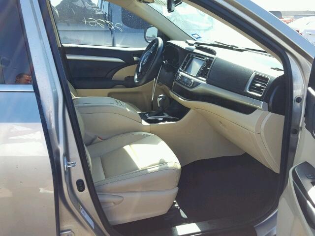 5TDKKRFH0ES029944 - 2014 TOYOTA HIGHLANDER BEIGE photo 5